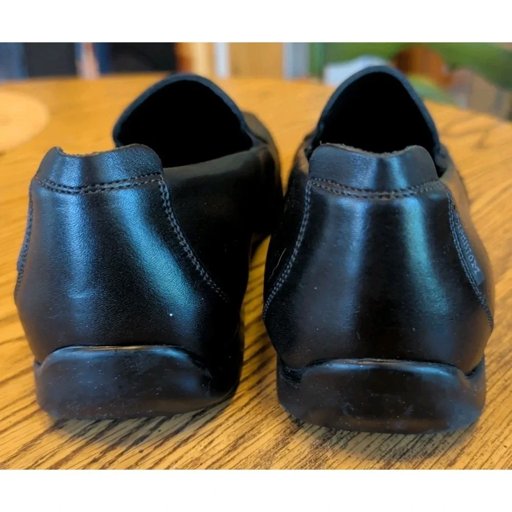 Mephisto Mens 10.5 Black Leather Cool Air Comfort Shoes Loafers Slip On